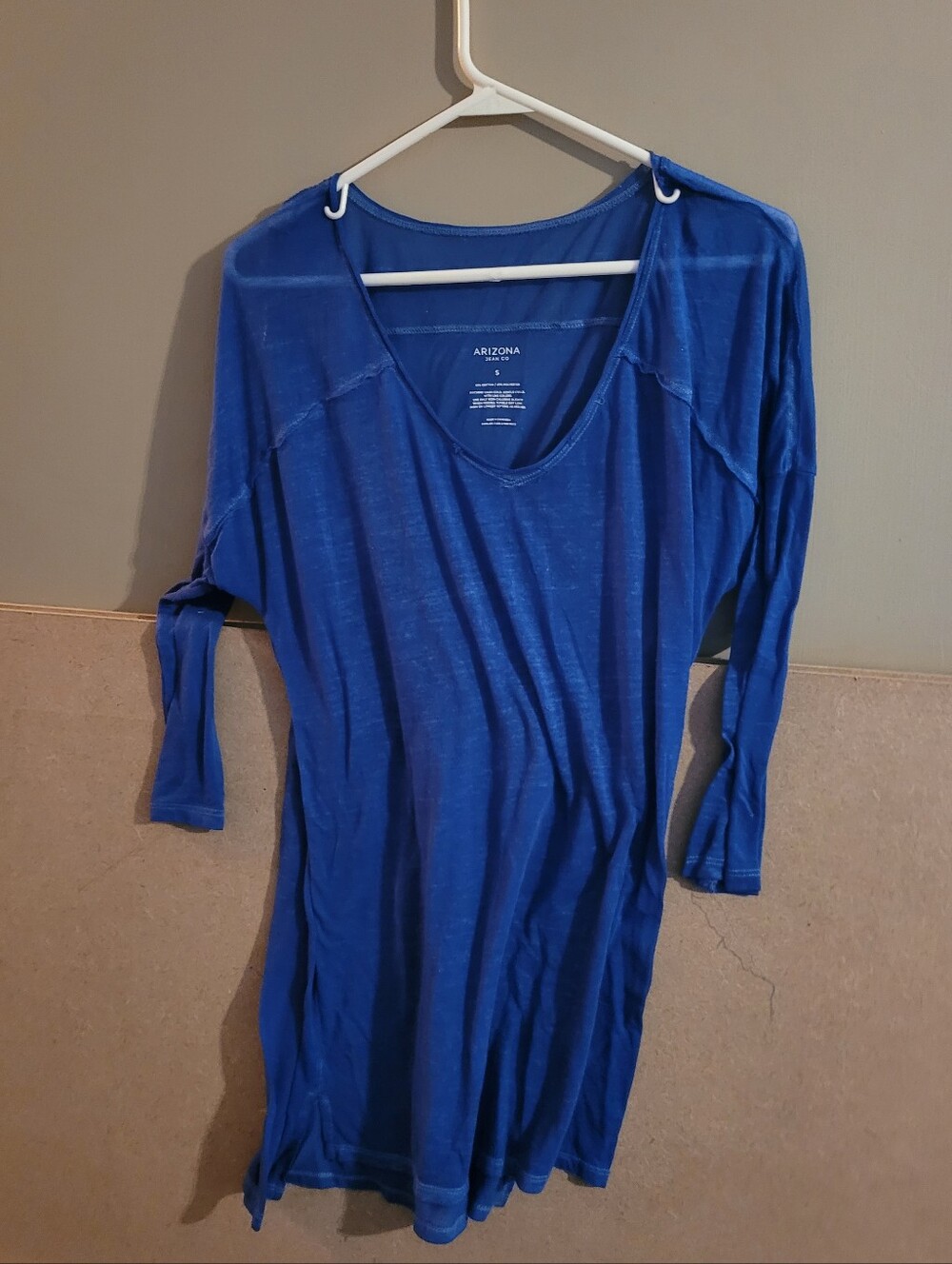 Arizona Jean Company Women’s Cobalt Blue Long Sleeve Tunic Small